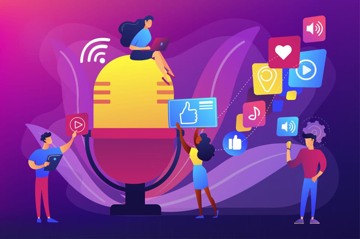 Podcast content concept vector illustration
